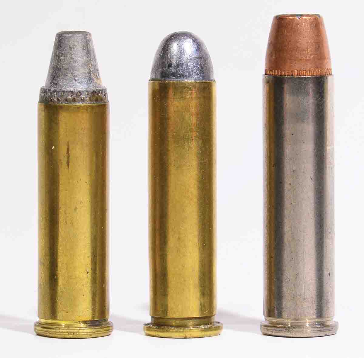 Comparable cartridges, left to right: .32 H&R Magnum, .300 Rook and .327 Federal.